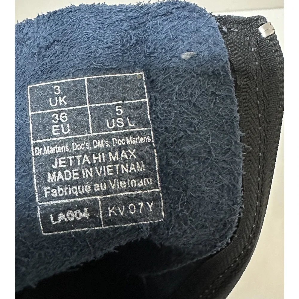 Dr Martens Jetta Hi Max Metallic Platform Boots Deep Blue Women Size 5 NEW